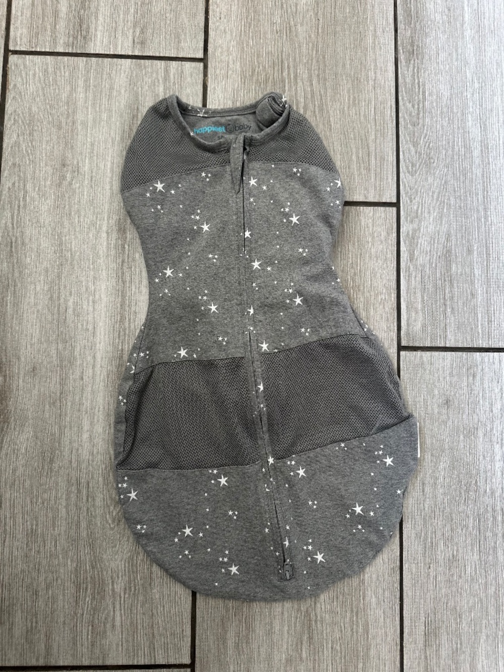 Happiest Baby Sack Size S Gray White Stars Cotton Sleeping Bag